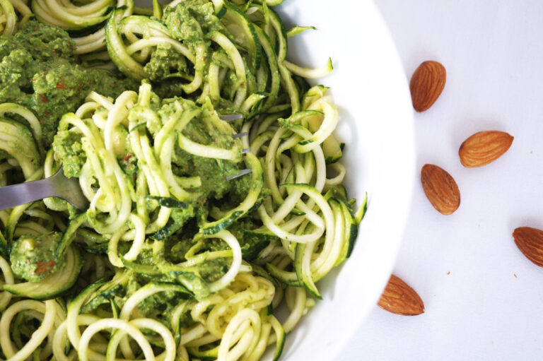 Vegan Pesto+Zucchini Noodles
