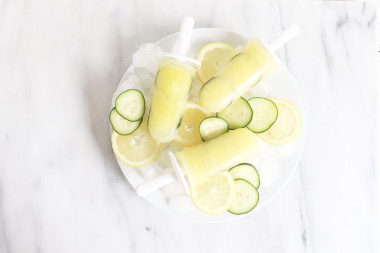 LEMON CUCUMBER POPSICLES