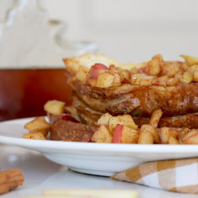 Sourdough french toast with diced apple