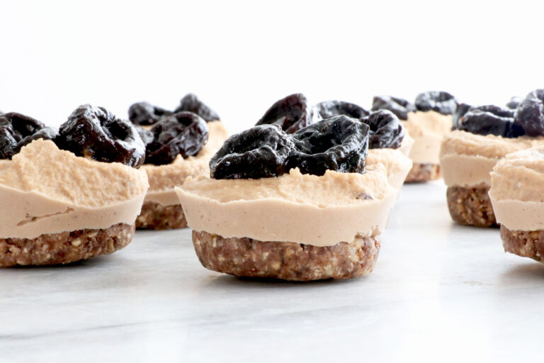 Mini Vegan Prune Cheesecakes with Pecan Crust