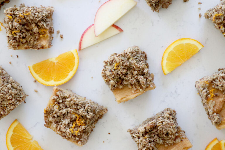 Orange Oatmeal Applesauce Bars