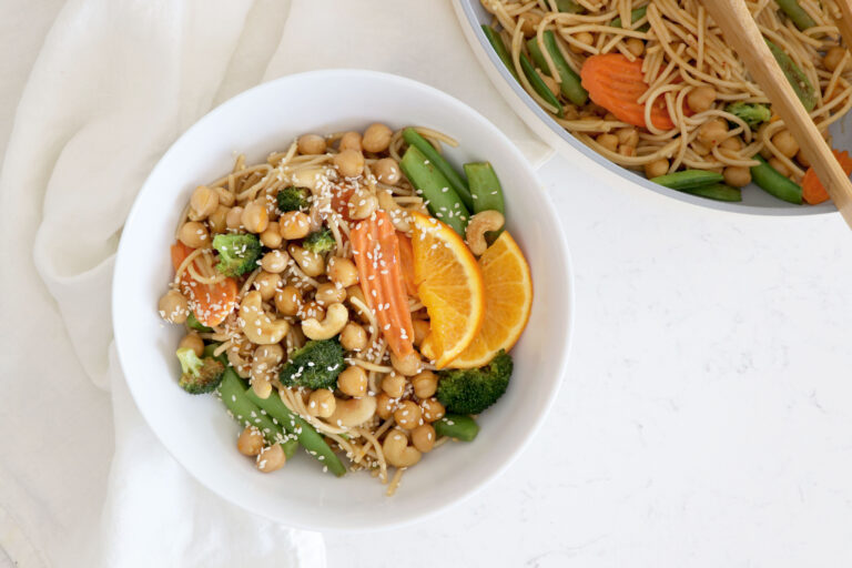 Orange Chickpea Chow Mein