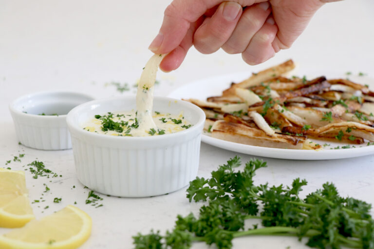 Lemon Aioli Parsnip Fries