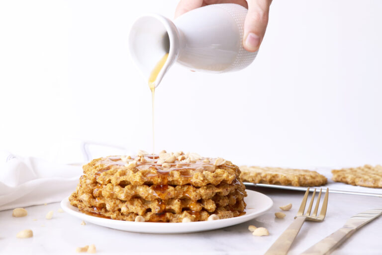 PUMPKIN PEANUT BUTTER WAFFLES