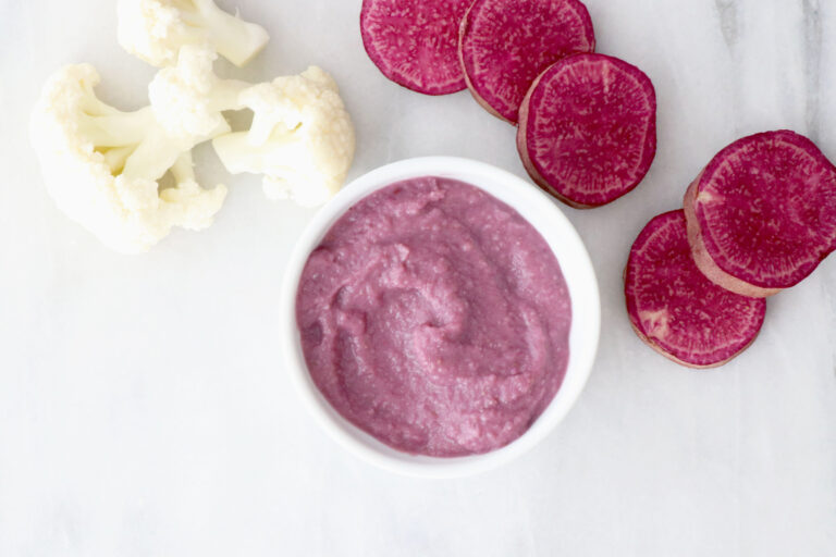 Purple Sweet Potato Cauliflower Baby Food Puree