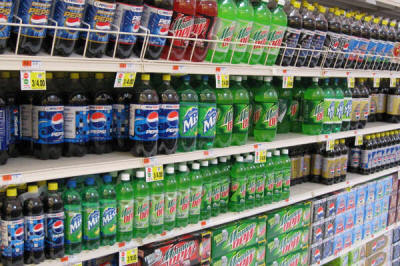 Grocery Store Soda Bottle Shelves