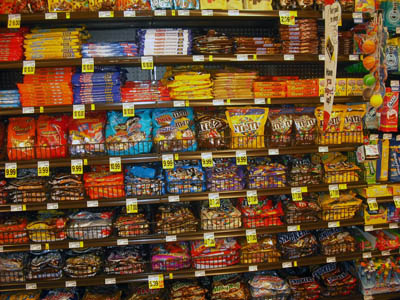 Grocery Store Candy Shelves